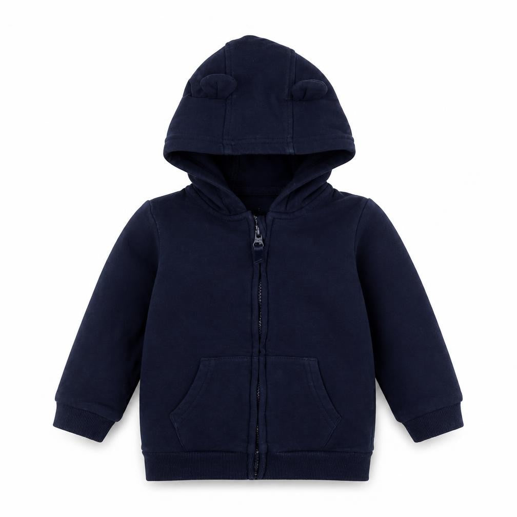 georgr Boys Blue   Jacket  Size 12-18 Months   Zip - Bear Ear Hood