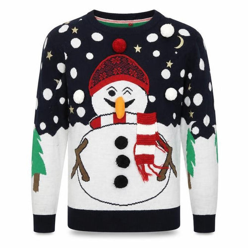 Brave Soul Mens Multicoloured Crew Neck Geometric Acrylic Pullover Jumper Size S   - chrismas jumper