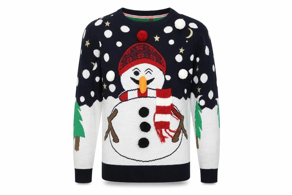 Brave Soul Mens Multicoloured Crew Neck Geometric Acrylic Pullover Jumper Size S   - chrismas jumper