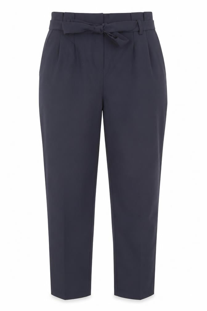 Front view of New Look women’s grey polyester trousers, size UK 12, 28-inch leg regular button