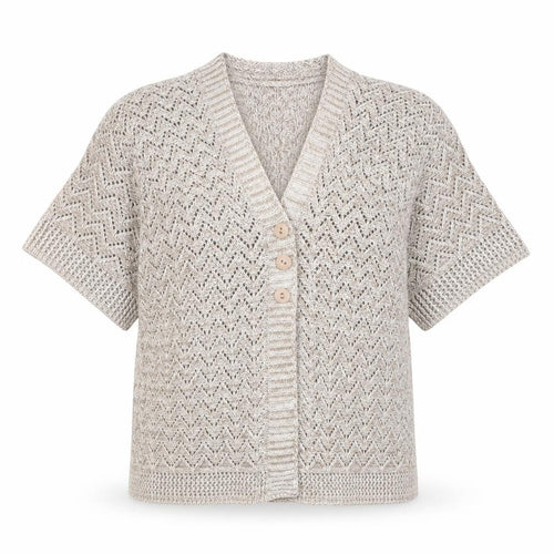 Chic London Paris Womens Beige V-Neck  Acrylic Cardigan Jumper Size XL