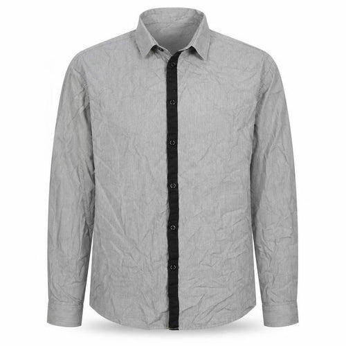 Dunnes Stores Mens Grey Striped Cotton  Dress Shirt Size 15 Collared Button