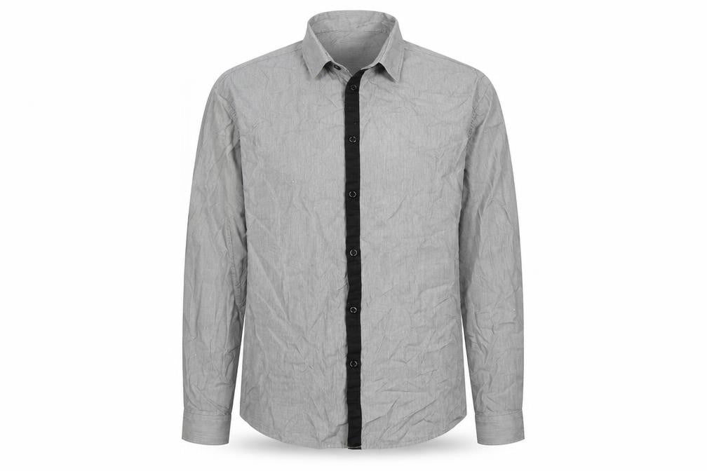 Dunnes Stores Mens Grey Striped Cotton  Dress Shirt Size 15 Collared Button