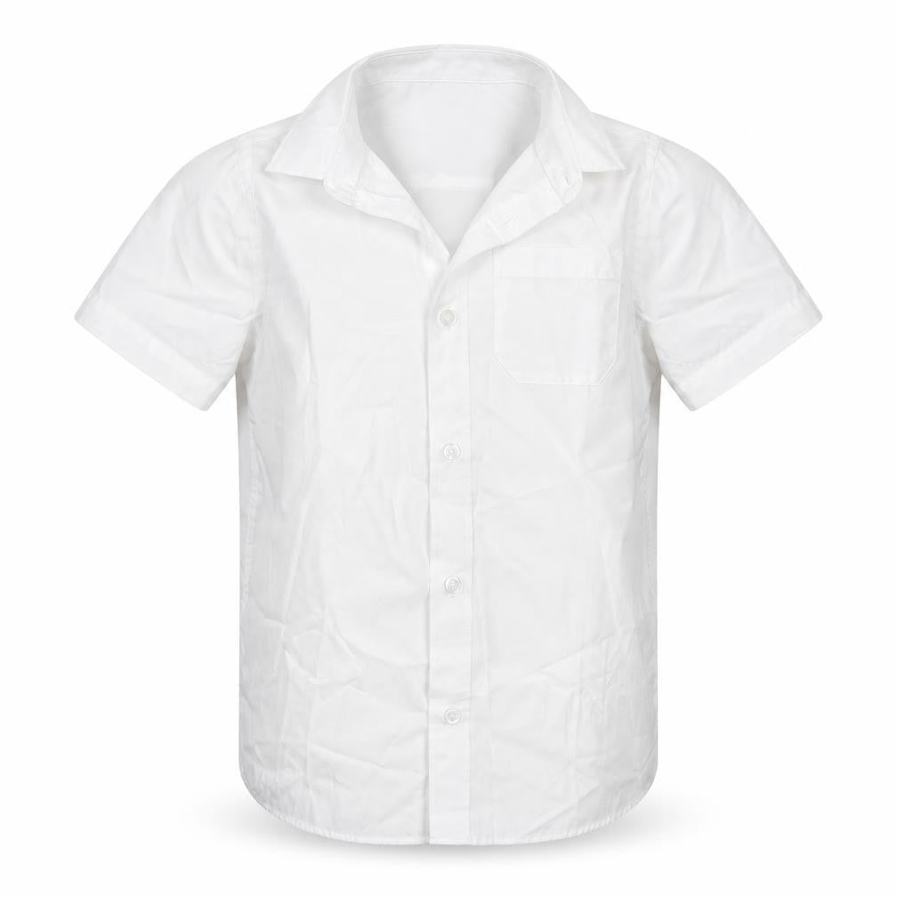 F&F Boys White  Polyester Basic Button-Up Size 8-9 Years Collared Button