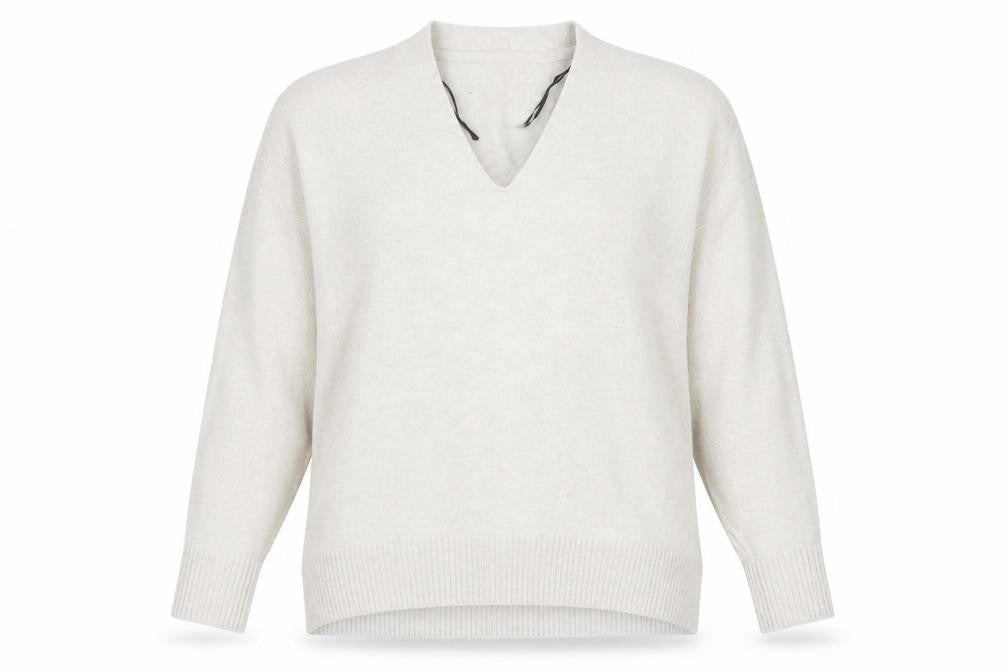H&M Womens Grey V-Neck  Polyester Pullover Jumper Size L