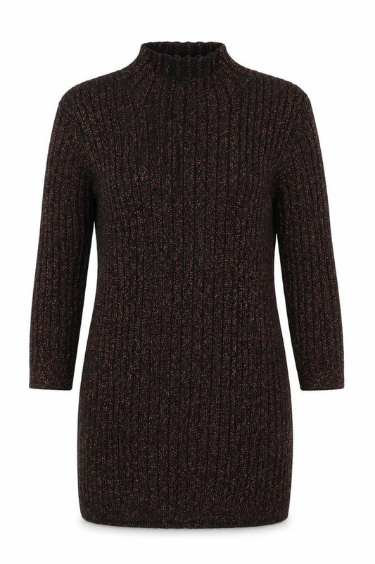 Front view of Atmosphere women’s orange mock neck viscose jumper, size UK 10