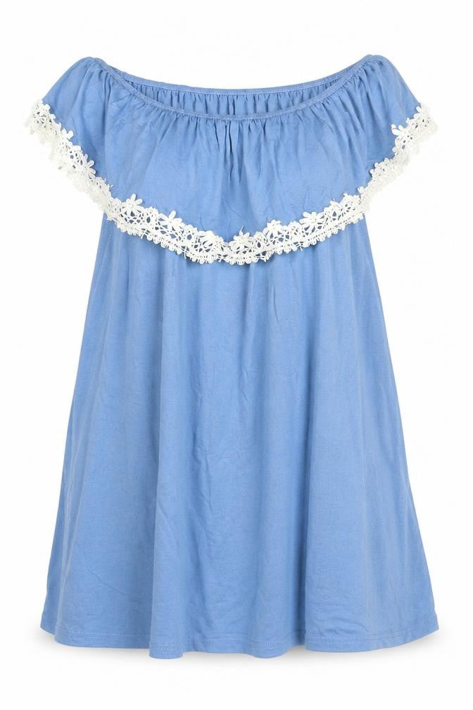 New Look Womens Blue  Acrylic Trapeze & Swing  Size 12  Off the Shoulder