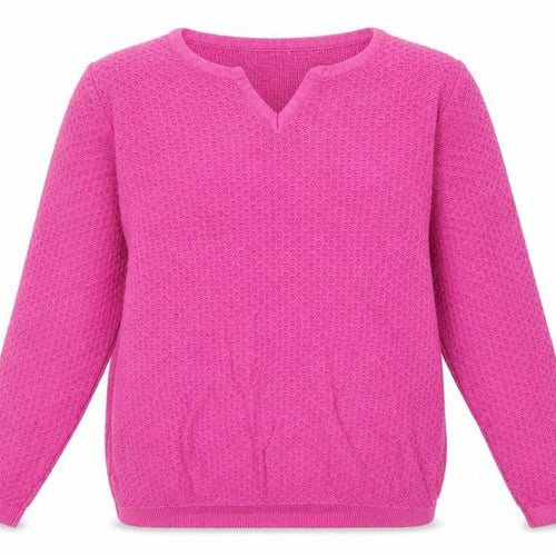 ISLE Essentials  Womens Pink V-Neck  Cotton Pullover Jumper Size M