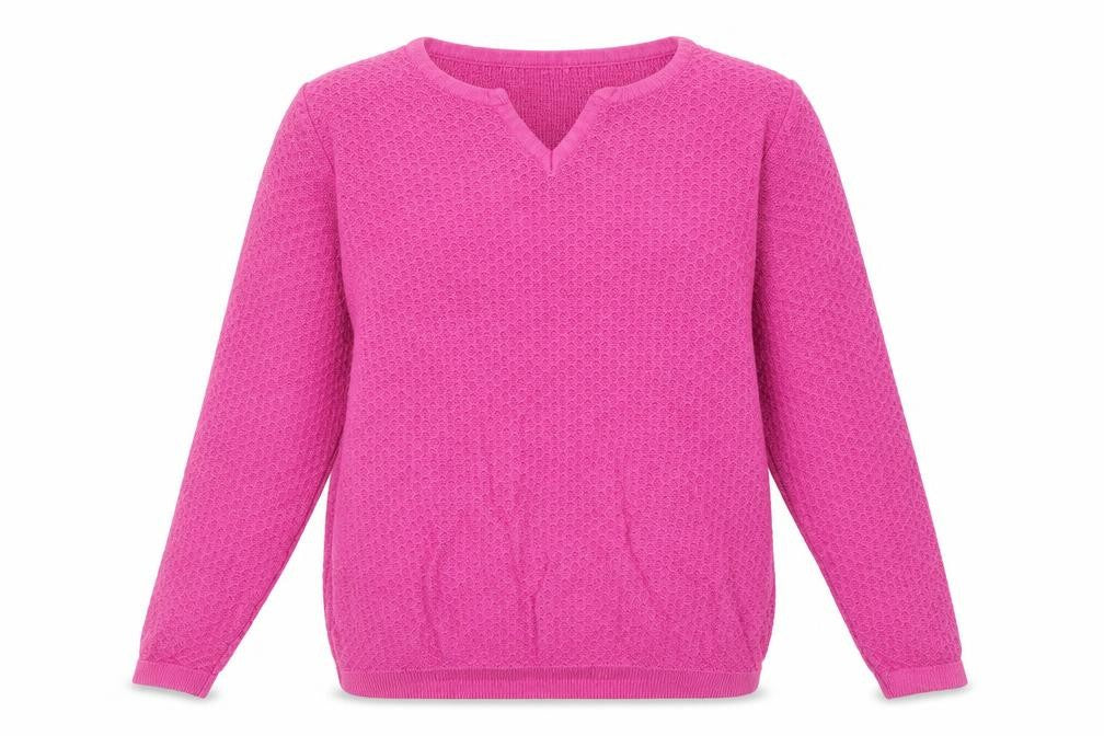 ISLE Essentials  Womens Pink V-Neck  Cotton Pullover Jumper Size M