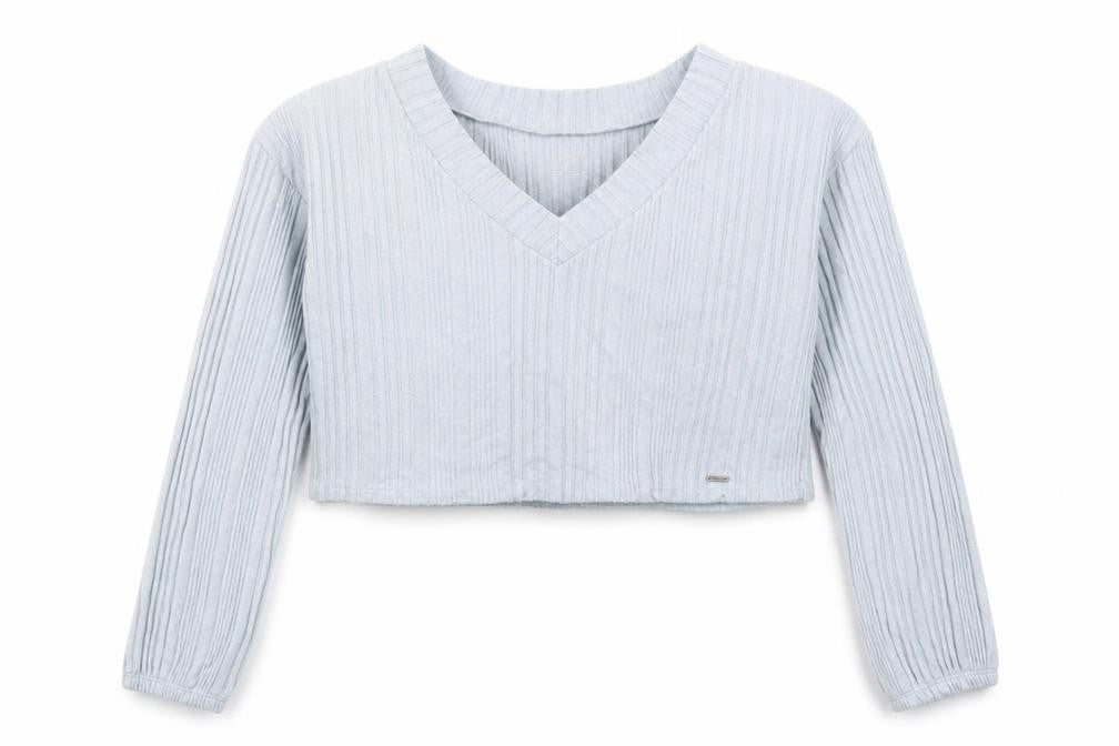 Gilly Hicks Womens Blue  Polyester Pullover Sweatshirt Size XS   - Cropped
