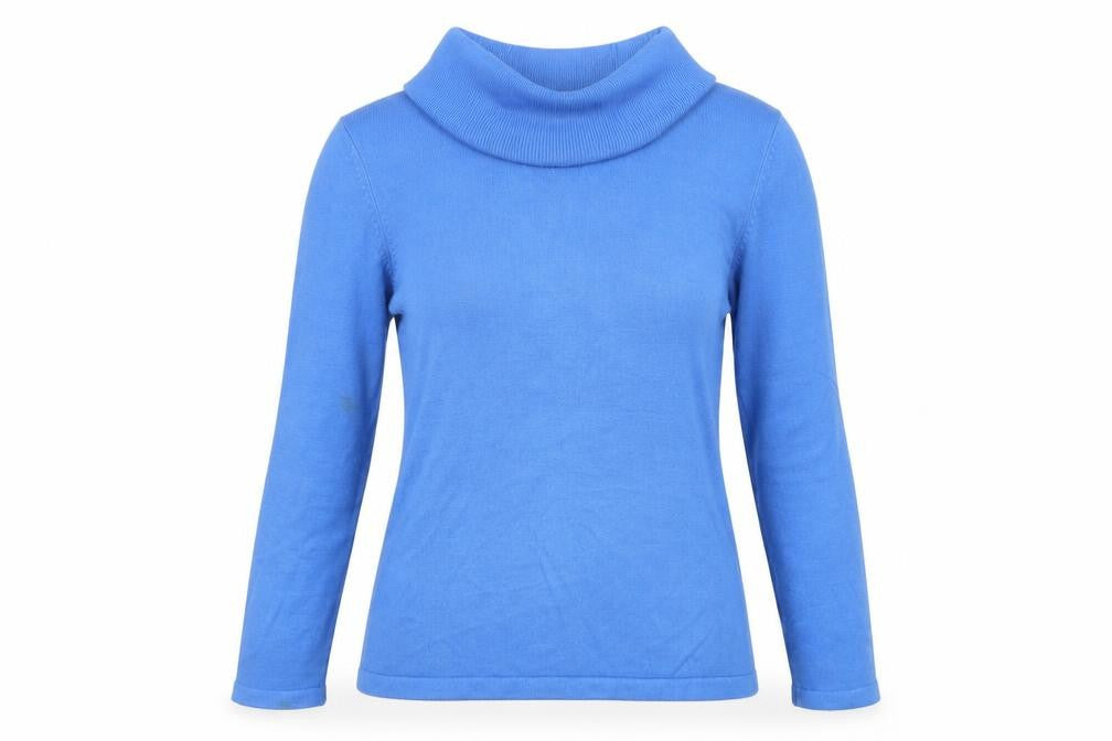 Marks and Spencer Womens Blue Roll Neck  Acrylic Pullover Jumper Size 14