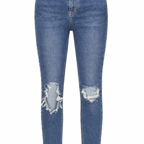 Topshoop Womens Blue  Cotton Skinny Jeans Size 26 L32 in Regular Button