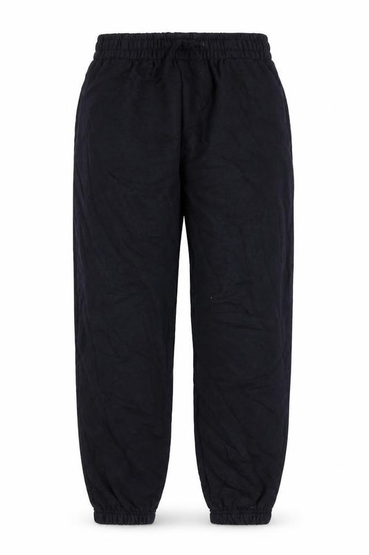 Front view of Tu boys’ blue cotton jogger trousers, size 9, months regular drawstring - school wear