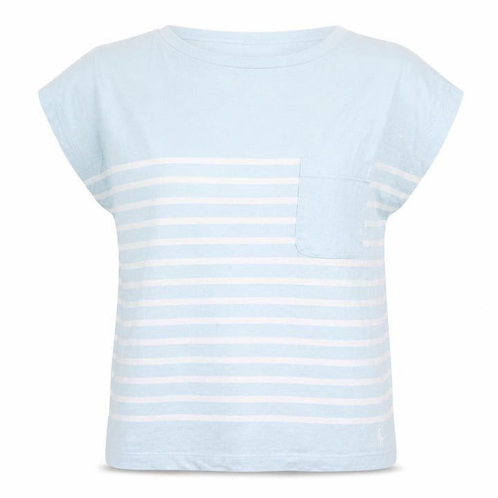 Jack Wills Womens Blue Striped Cotton Basic T-Shirt Size 6 Crew Neck