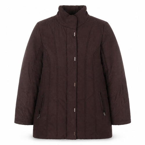 Klass Womens Brown   Quilted Coat Size M  Zip