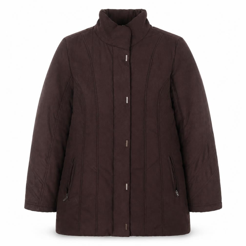 Klass Womens Brown   Quilted Coat Size M  Zip