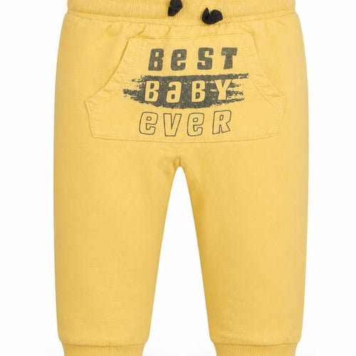 So cute  Boys Yellow  100% Cotton Sweatpants Leggings Size 12-18 Months  Drawstring