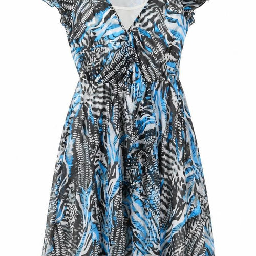 Fosby Design Womens Multicoloured Animal Print Polyester Fit & Flare  Size 10  Scoop Neck Pullover