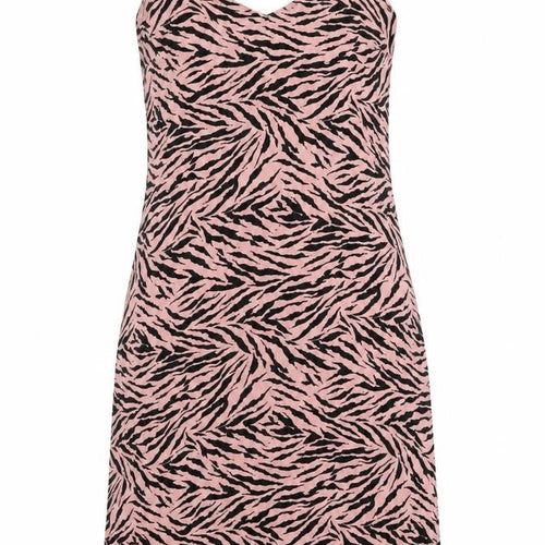 Warehouse Womens Pink Animal Print Viscose A-Line  Size 10  V-Neck