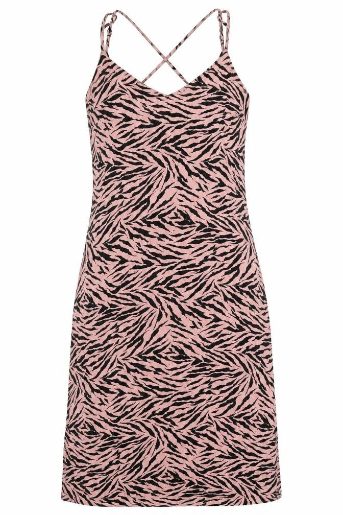 Warehouse Womens Pink Animal Print Viscose A-Line  Size 10  V-Neck
