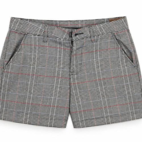 ASOS Womens Grey Houndstooth Polyester Mom Shorts Size 30 in L4 in Regular Button