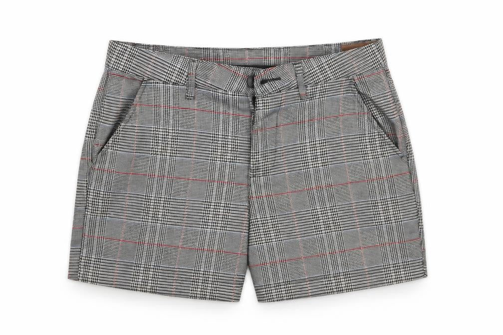 ASOS Womens Grey Houndstooth Polyester Mom Shorts Size 30 in L4 in Regular Button