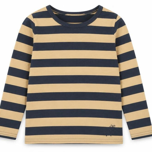 NEXT Girls Blue Striped Cotton Basic T-Shirt Size 5 Years Crew Neck