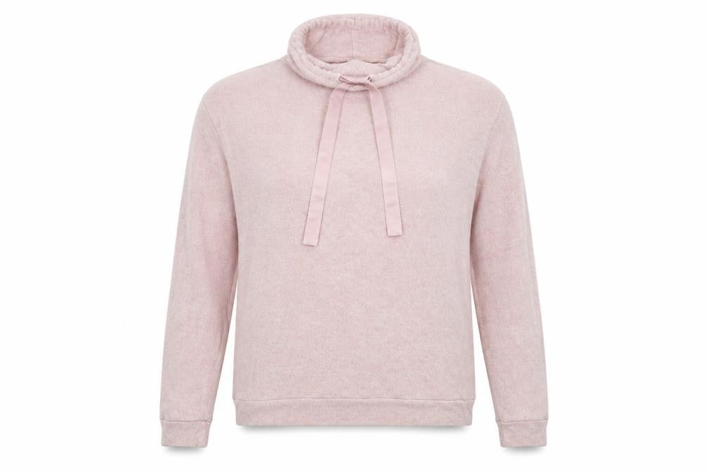 Front view of Next women’s pink roll neck viscose jumper, size M