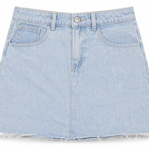 Denim Co Womens Blue  Cotton A-Line Skirt Size 10   Button