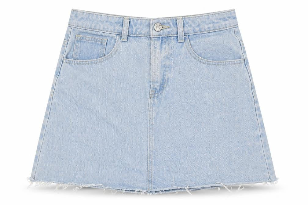 Denim Co Womens Blue  Cotton A-Line Skirt Size 10   Button