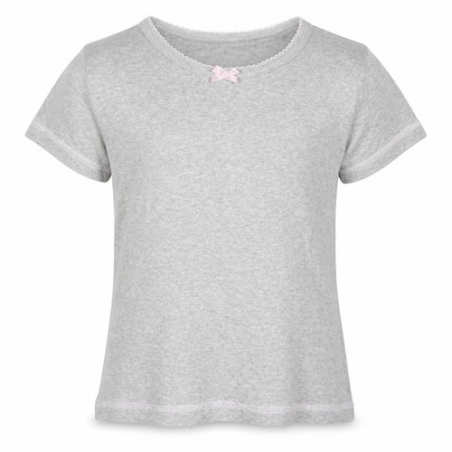 Rene Rafe Girls Grey  Cotton Basic T-Shirt Size 6 Years Round Neck Pullover