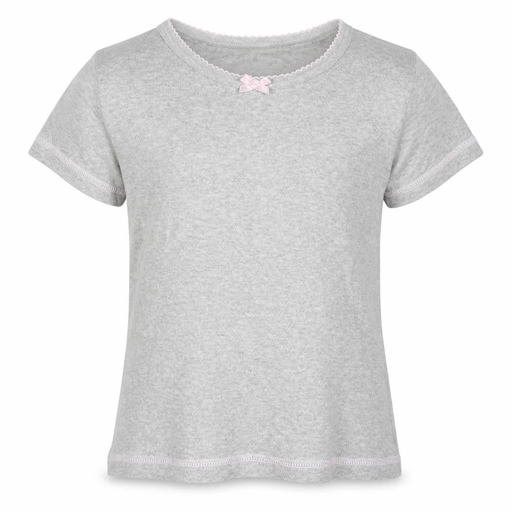Rene Rafe Girls Grey  Cotton Basic T-Shirt Size 6 Years Round Neck Pullover