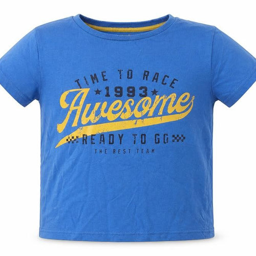 F&F Boys Blue  Cotton Pullover T-Shirt Size 3-4 Years Round Neck Pullover