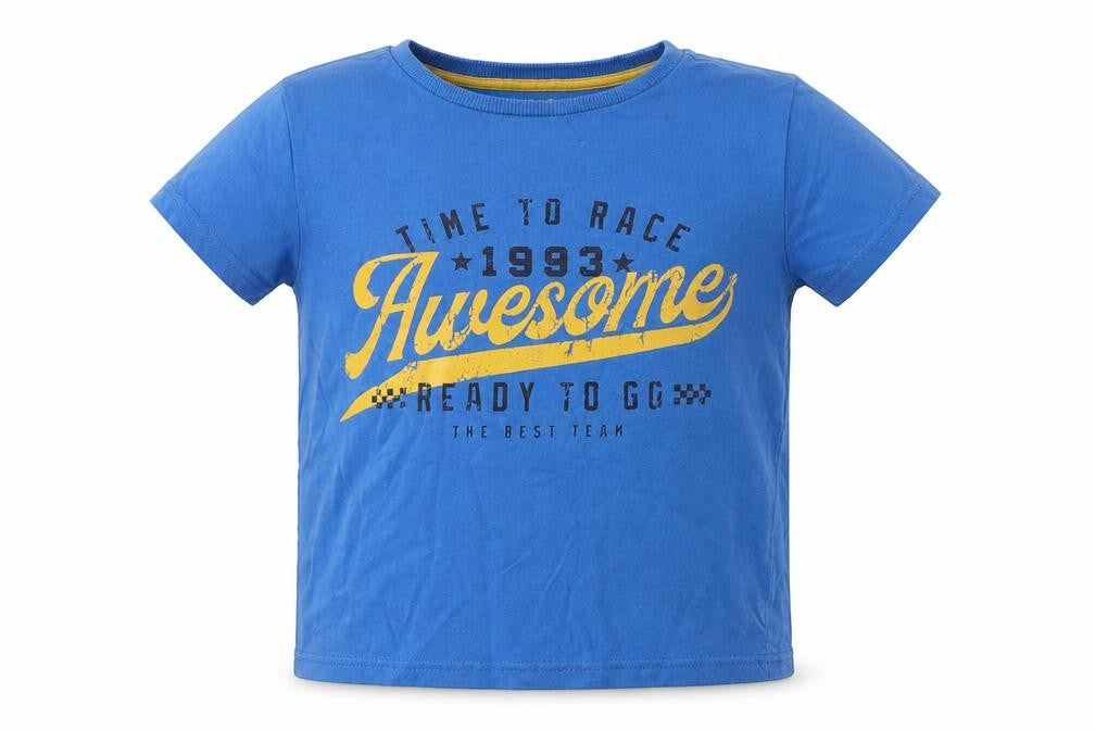 F&F Boys Blue  Cotton Pullover T-Shirt Size 3-4 Years Round Neck Pullover