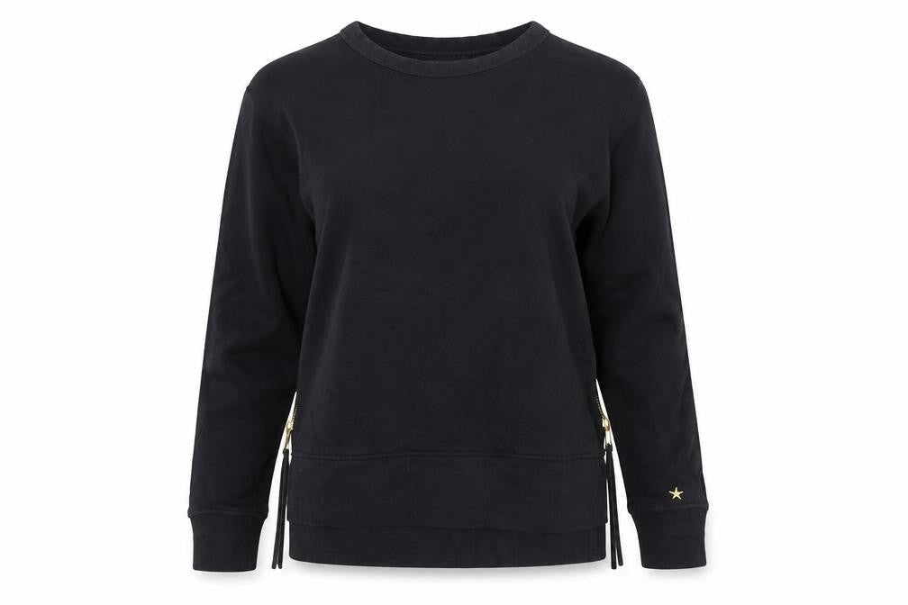 Front view of Next women’s black cotton pullover sweatshirt, size M, pullover