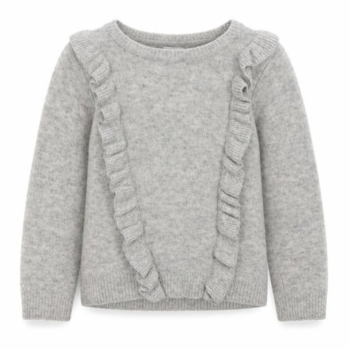 F&F Girls Grey Crew Neck  Acrylic Pullover Jumper Size 5-6 Years