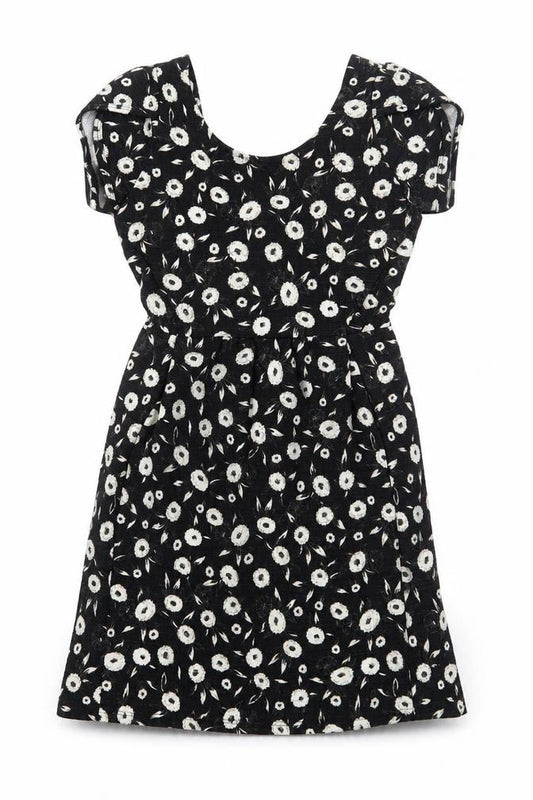 Front view of Next women’s black floral polyester, size UK 6, scoop neck pullover