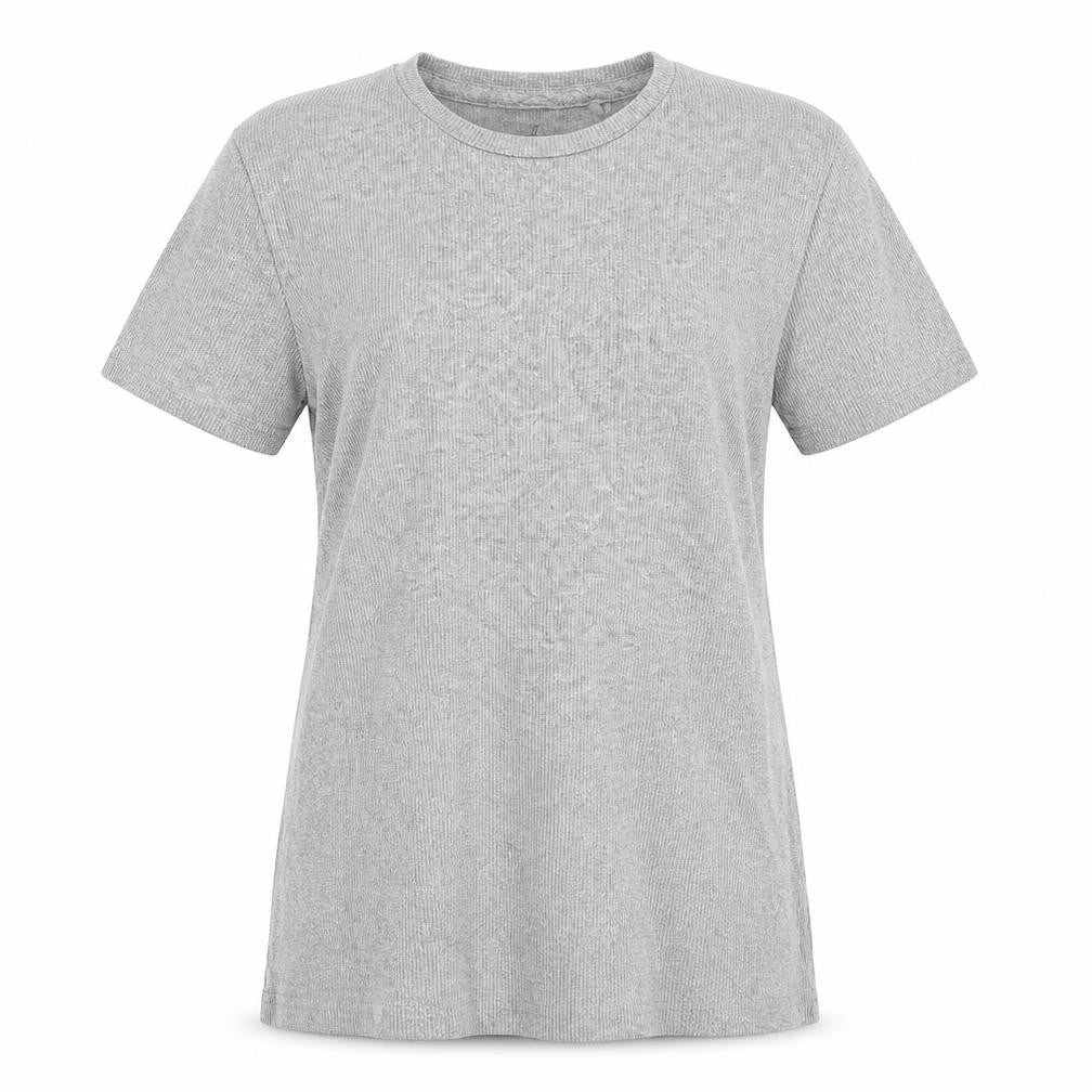 Front view of Industrialize women’s grey cotton pullover sweatshirt, size S