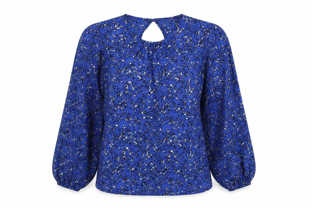 Next Womens Blue  Polyester Basic Blouse Size S Round Neck