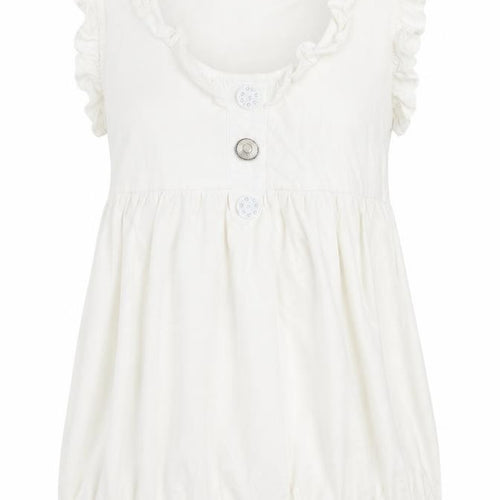 MODO Womens White  Cotton Tunic T-Shirt Size M Scoop Neck