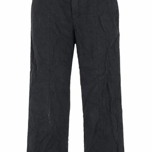 Mango Womens Black  Polyester Pedal Pusher Trousers Size 10 L24 in Regular Hook & Eye