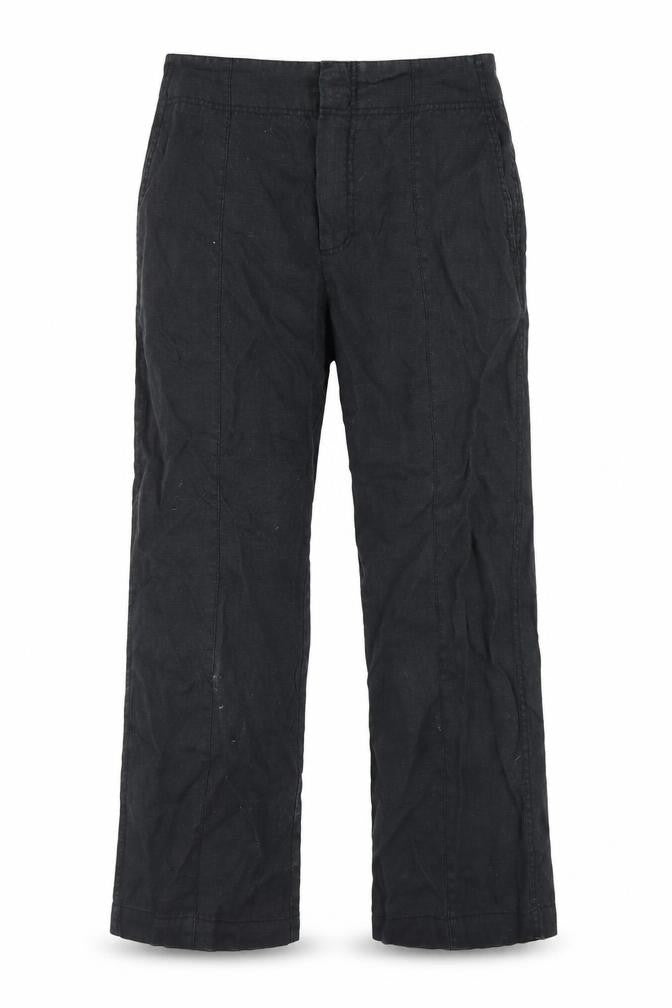 Mango Womens Black Polyester Pedal Pusher Trousers Size 10 L24 in Regular Hook & Eye