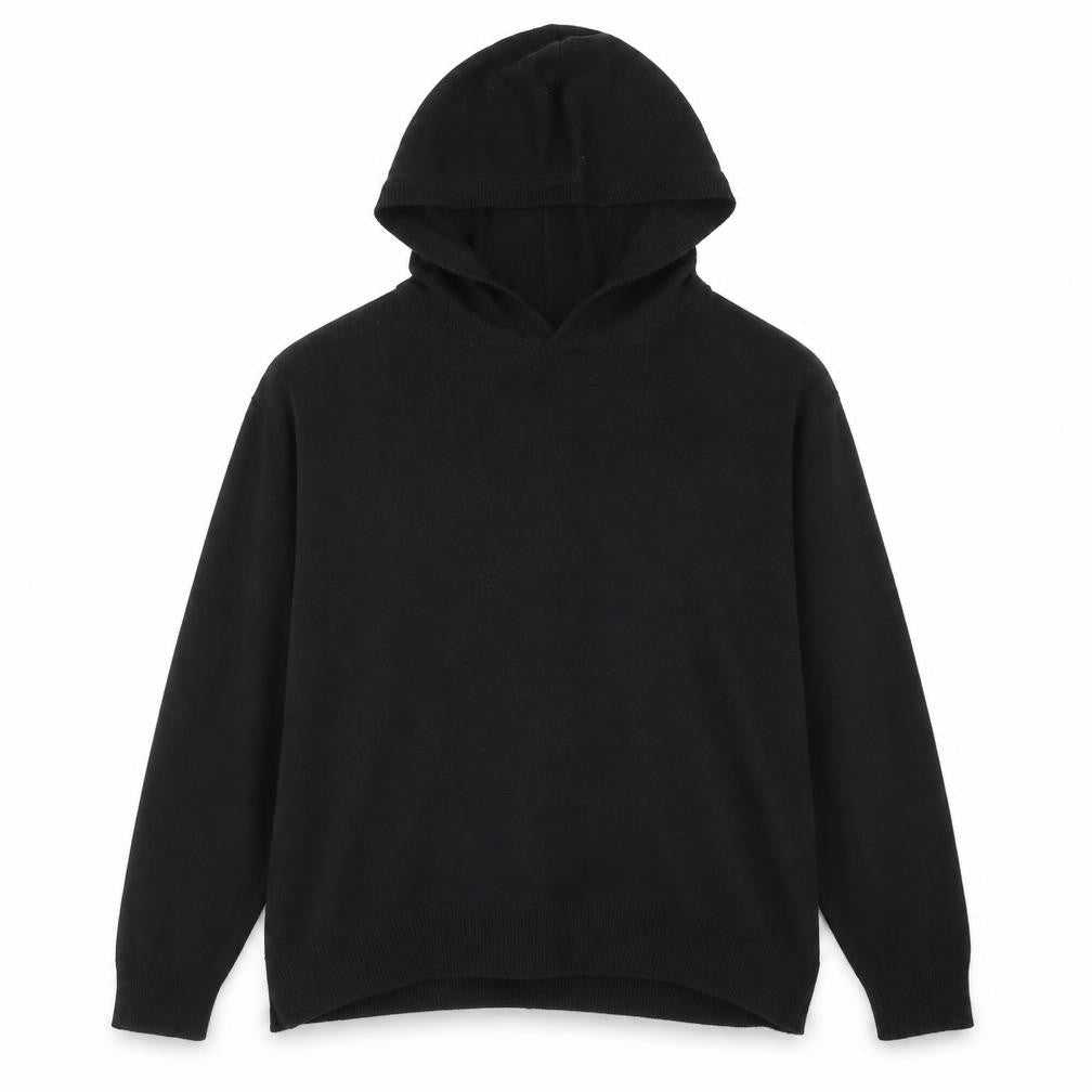 Front view of Select women’s black acrylic pullover hoodie, size XL, - cropped