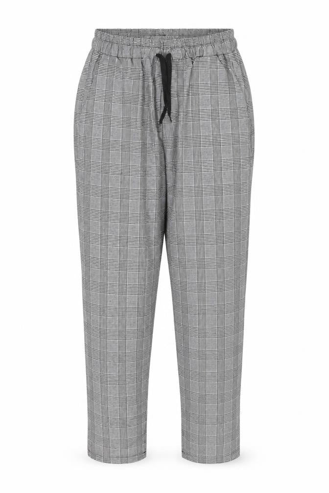 Preworn Womens Black Plaid Polyester Trousers  Size M L28 in Regular