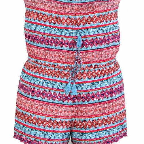 Dunnes Stores Womens Multicoloured Geometric Viscose Playsuit One-Piece Size S L3 in Pullover