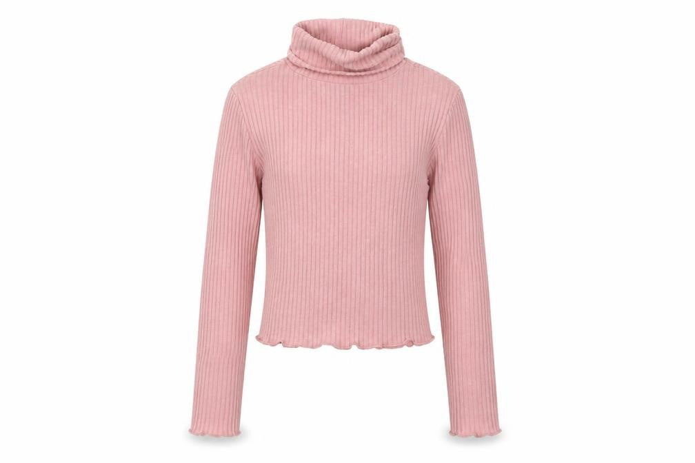 915 Girls Pink Roll Neck  Polyester Pullover Jumper Size 10-11 Years