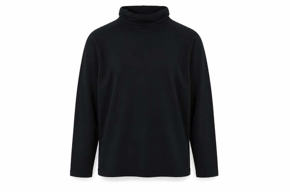 Front view of Tchibo women’s black cotton pullover sweatshirt, size UK 16, pullover
