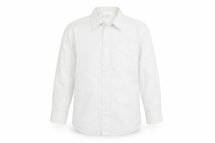 John Lewis Boys White  Polyester Basic Button-Up Size 5 Years Collared Button