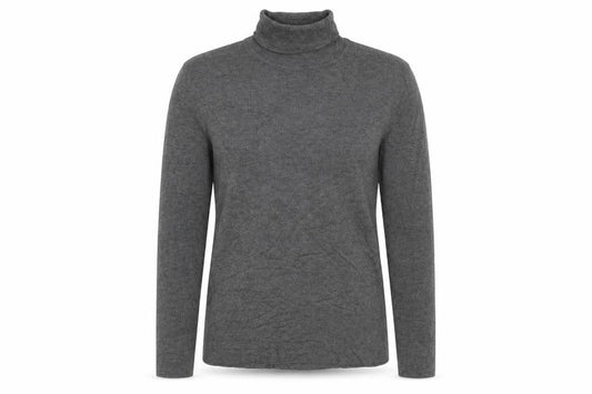 Front view of Primark women’s green roll neck viscose jumper, size UK 12