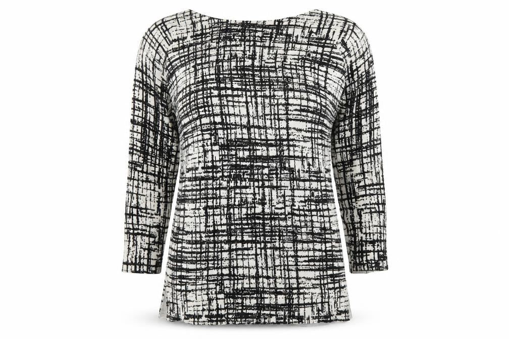 Front view of Papaya women’s black scoop neck viscose jumper, size UK 8
